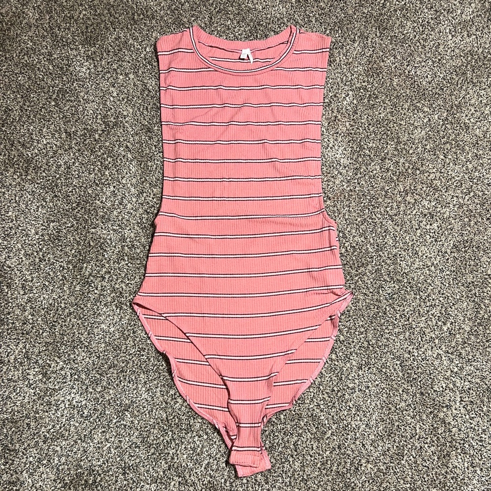 Cutoff Striped Bodysuit